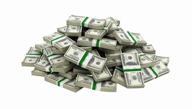 Stacks of US hundred-dollar bills representing the cash-value alternative available on eligible BidSlam auctions
