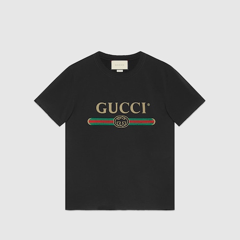 Gucci logo t-shirt in black, an example of designer fashion available to win on BidSlam